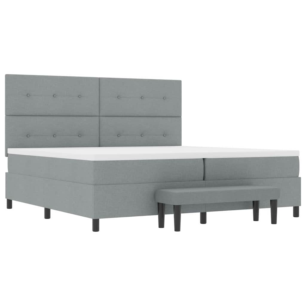 Krevet s opruga kutije Svijetlo siva 200 x 200 cm tkanina