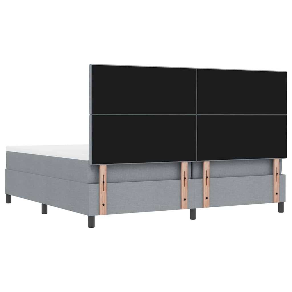 Krevet s opruga kutije Svijetlo siva 200 x 200 cm tkanina