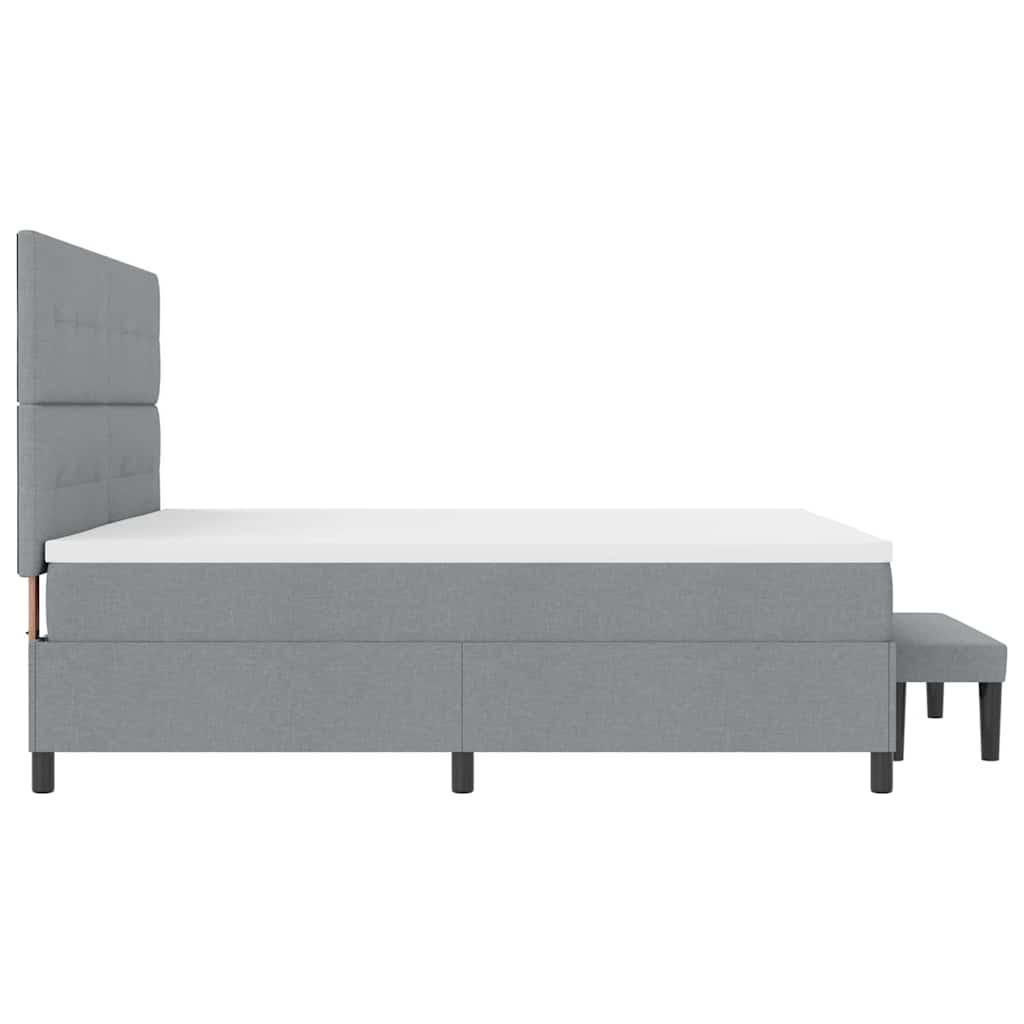 Krevet s opruga kutije Svijetlo siva 200 x 200 cm tkanina