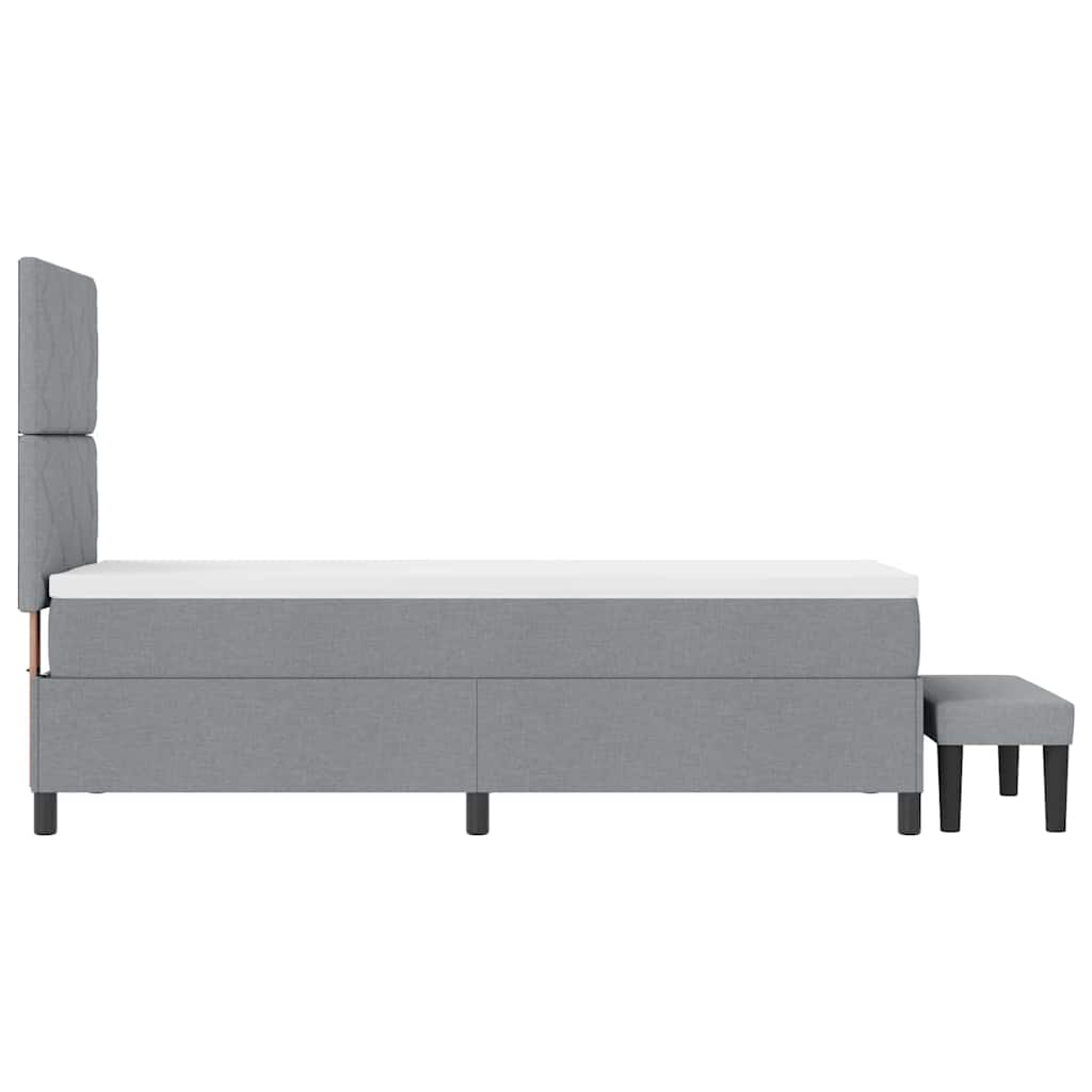 Krevet s opruga kutije Svijetlo siva 80 x 200 cm tkanina