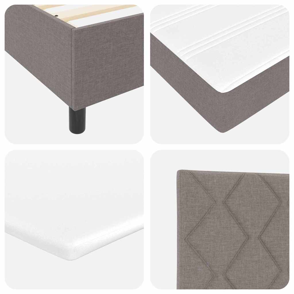 Krevet s opruga kutije Sivo-smeđa 140 x 200 cm tkanina