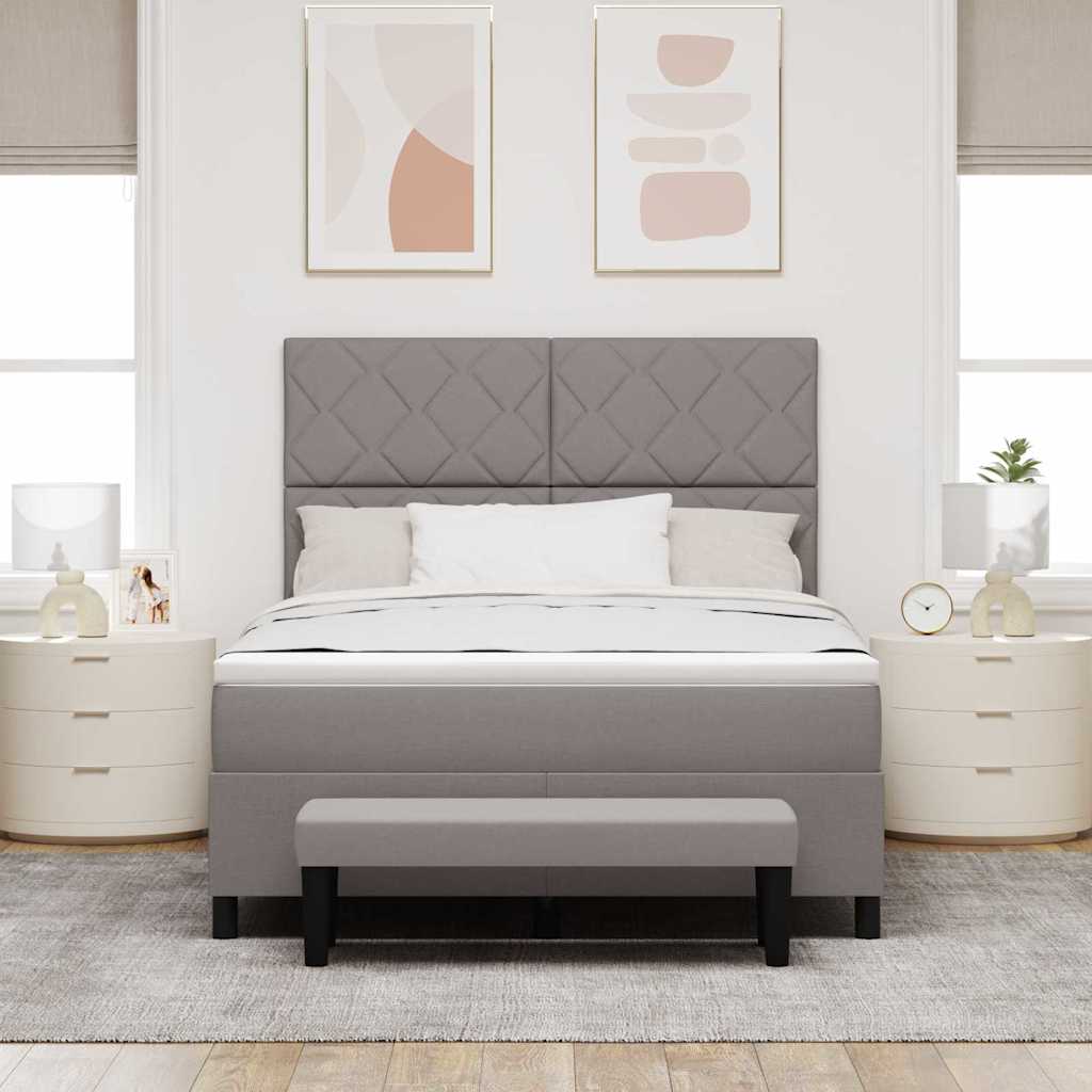 Krevet s opruga kutije Sivo-smeđa 140 x 200 cm tkanina