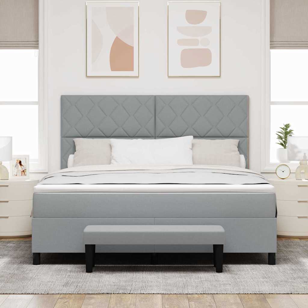 Krevet s opruga kutije Svijetlo siva 180 x 200 cm tkanina
