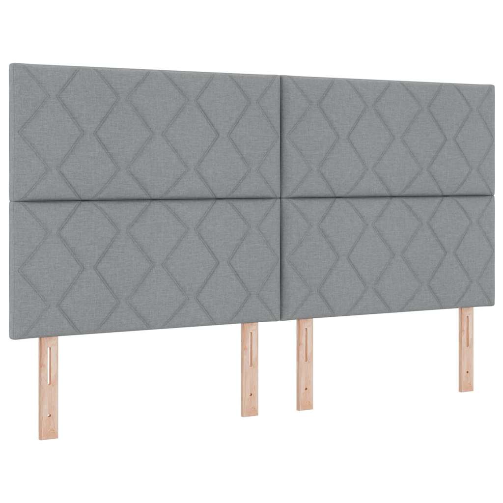 Krevet s opruga kutije Svijetlo siva 180 x 200 cm tkanina