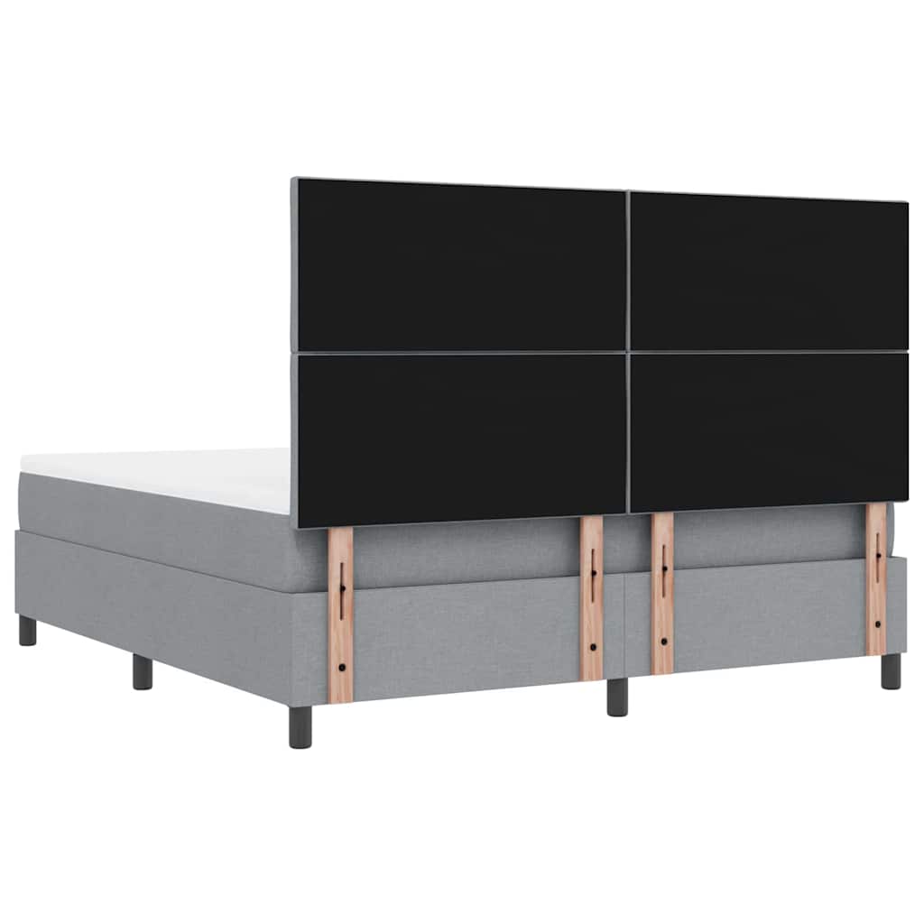 Krevet s opruga kutije Svijetlo siva 180 x 200 cm tkanina
