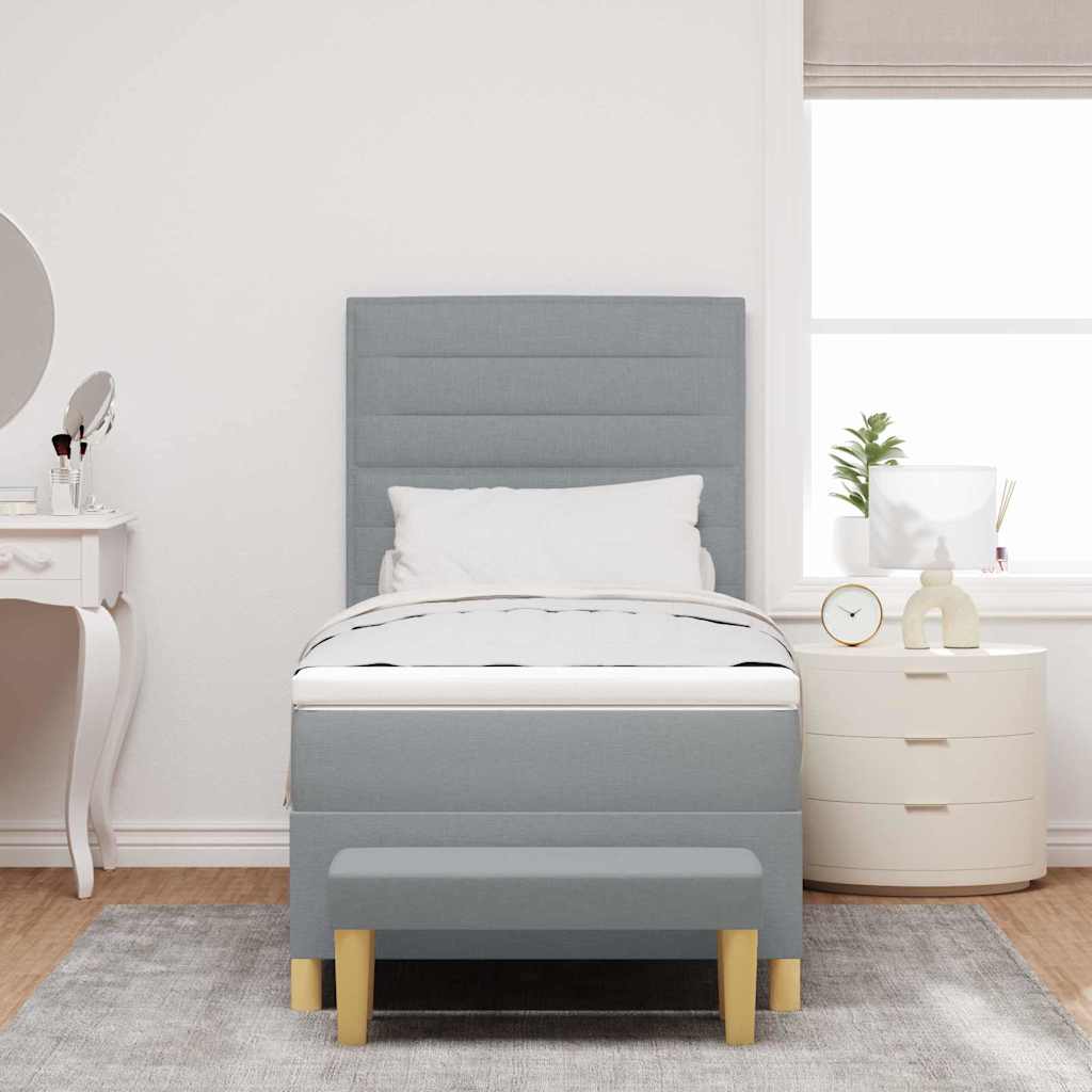 Krevet s opruga kutije Svijetlo siva 200 x 80 cm tkanina