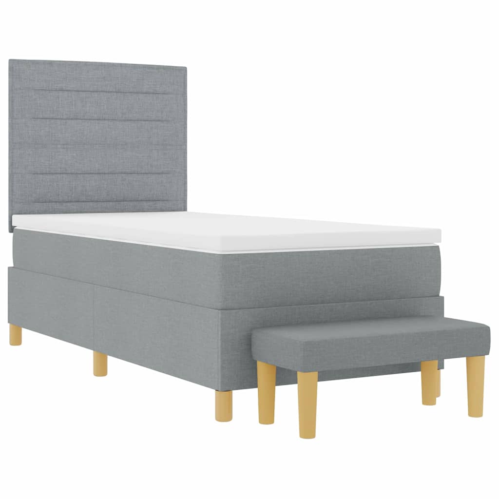 Krevet s opruga kutije Svijetlo siva 200 x 80 cm tkanina