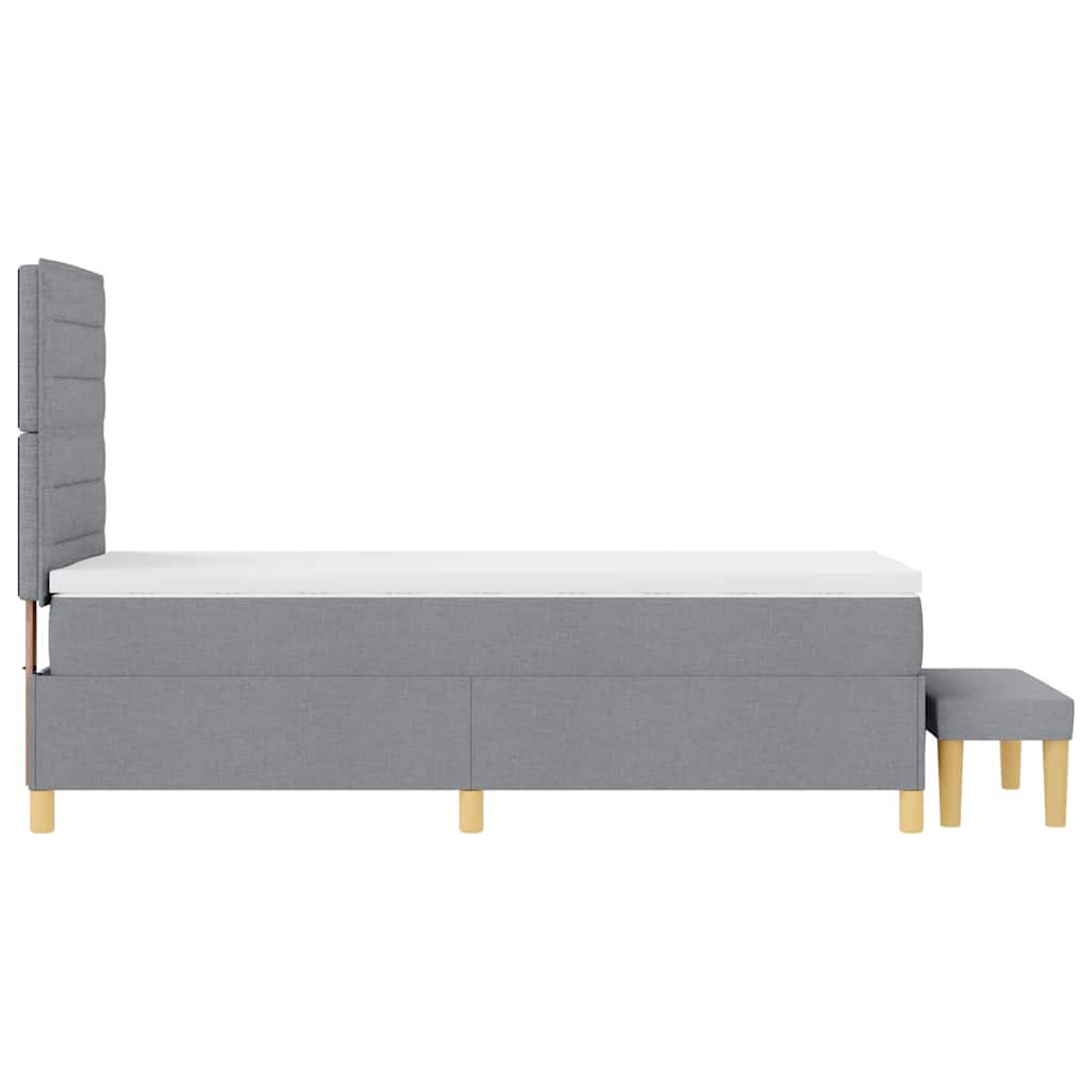 Krevet s opruga kutije Svijetlo siva 200 x 80 cm tkanina
