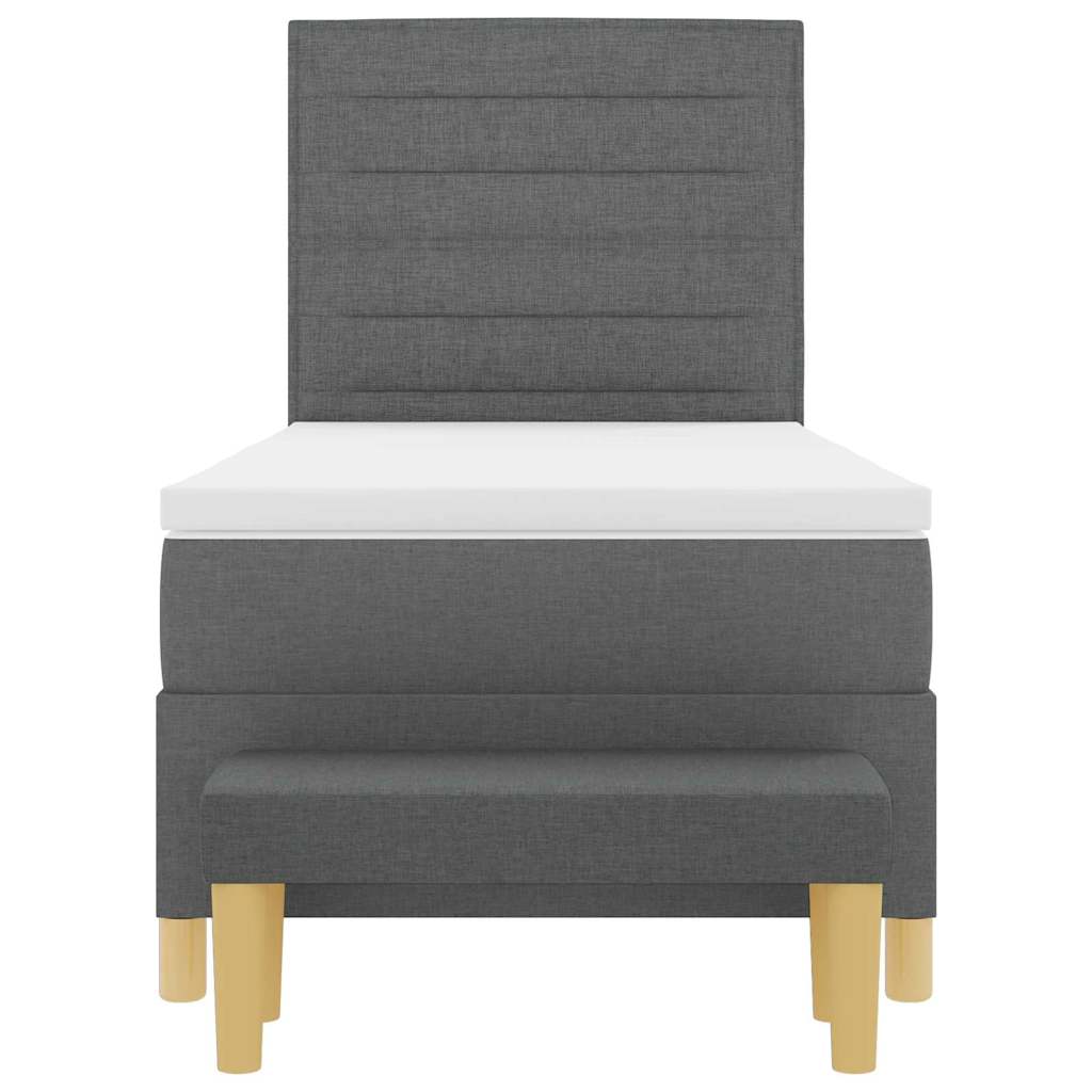 Krevet s opruga kutije Tamno siva 200 x 90 cm tkanina
