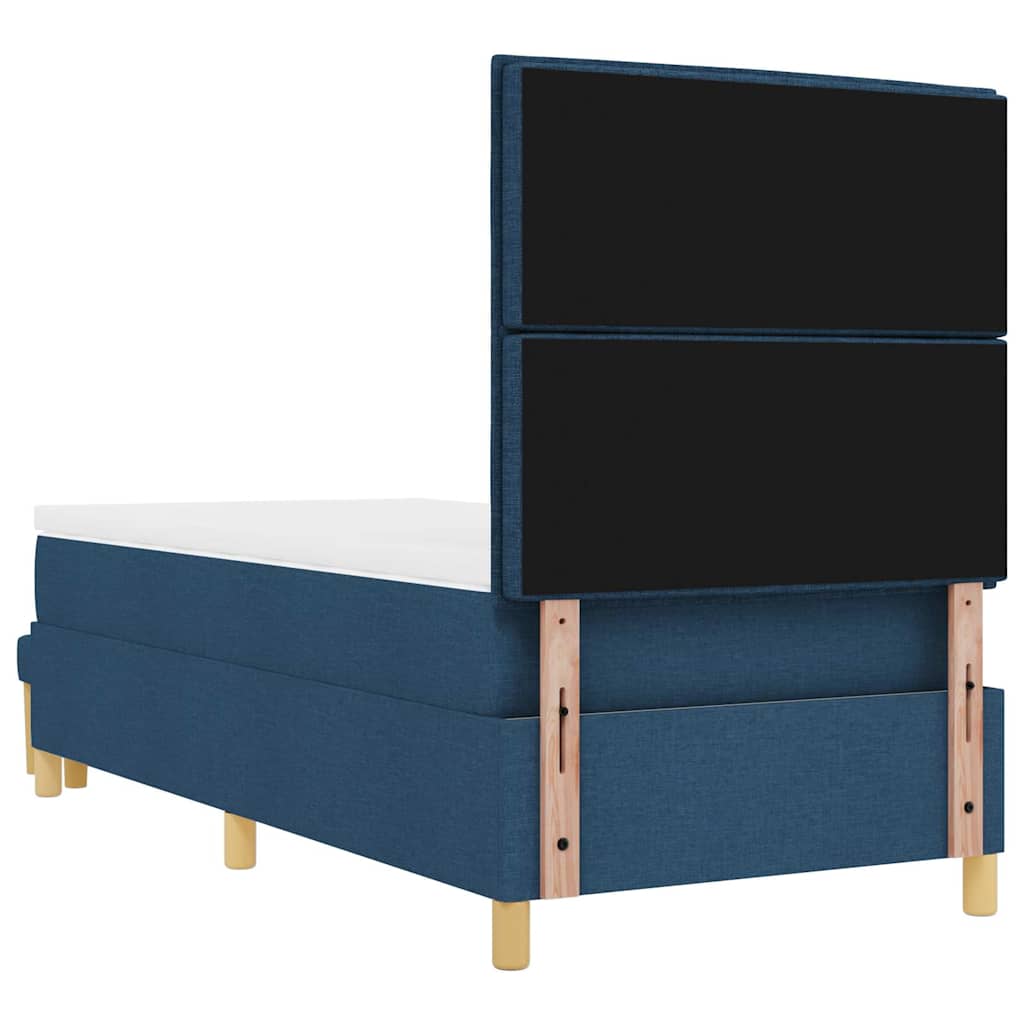 Krevet s opruga kutije s uzglavljem Plava 200 x 90 cm tkanina