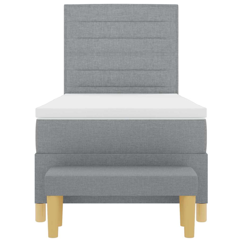 Krevet s opruga kutije Svjetlosiva 200 x 100 cm tkanina