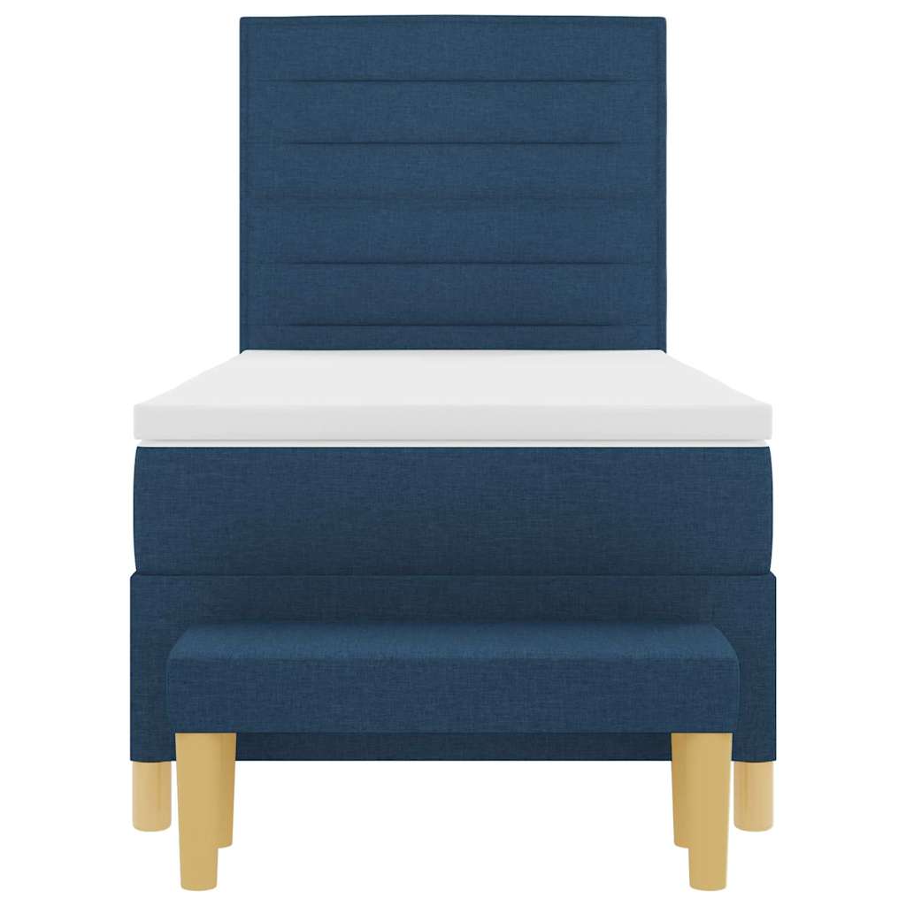 Krevet s opruga kutije s jastukom Plava 200 x 90 cm tkanina