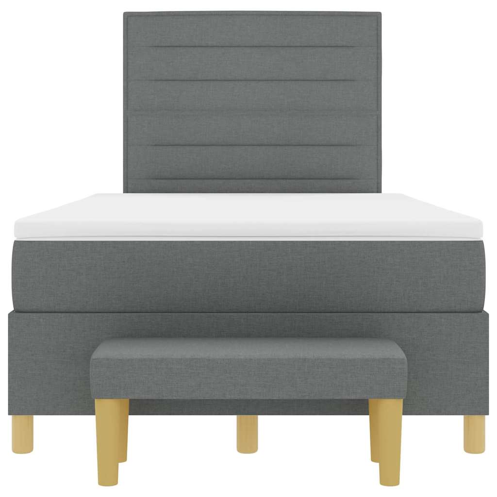 Krevet s opruga kutije Tamno siva 200 x 120 cm tkanina