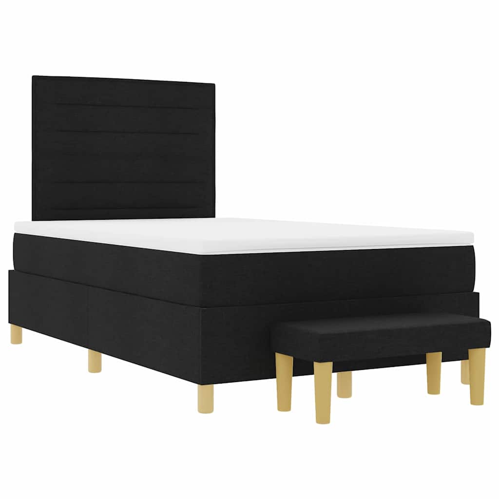 Krevet s opruga kutije s uzglavljem Crna 200 x 120 cm tkanina