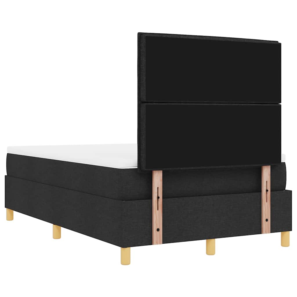 Krevet s opruga kutije s uzglavljem Crna 200 x 120 cm tkanina