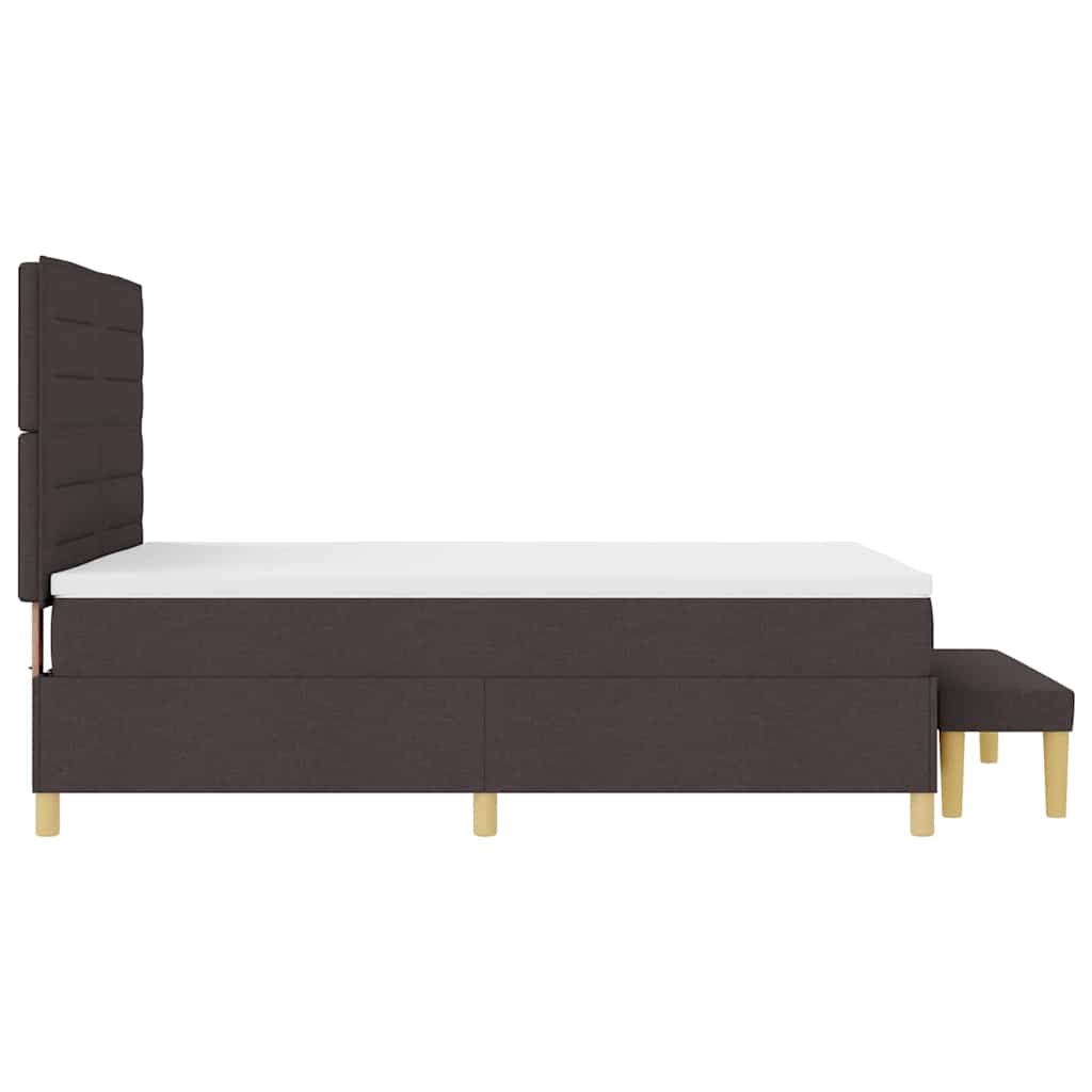 Krevet s opruga kutije Tamno smeđa 190 x 140 cm tkanina