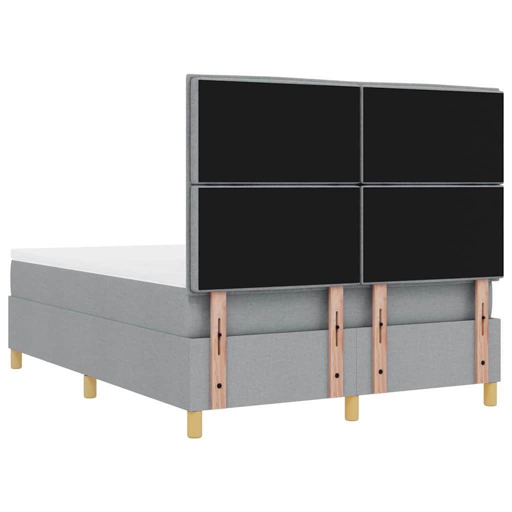 Krevet s opruga kutije Svjetlosiva 200 x 140 cm tkanina
