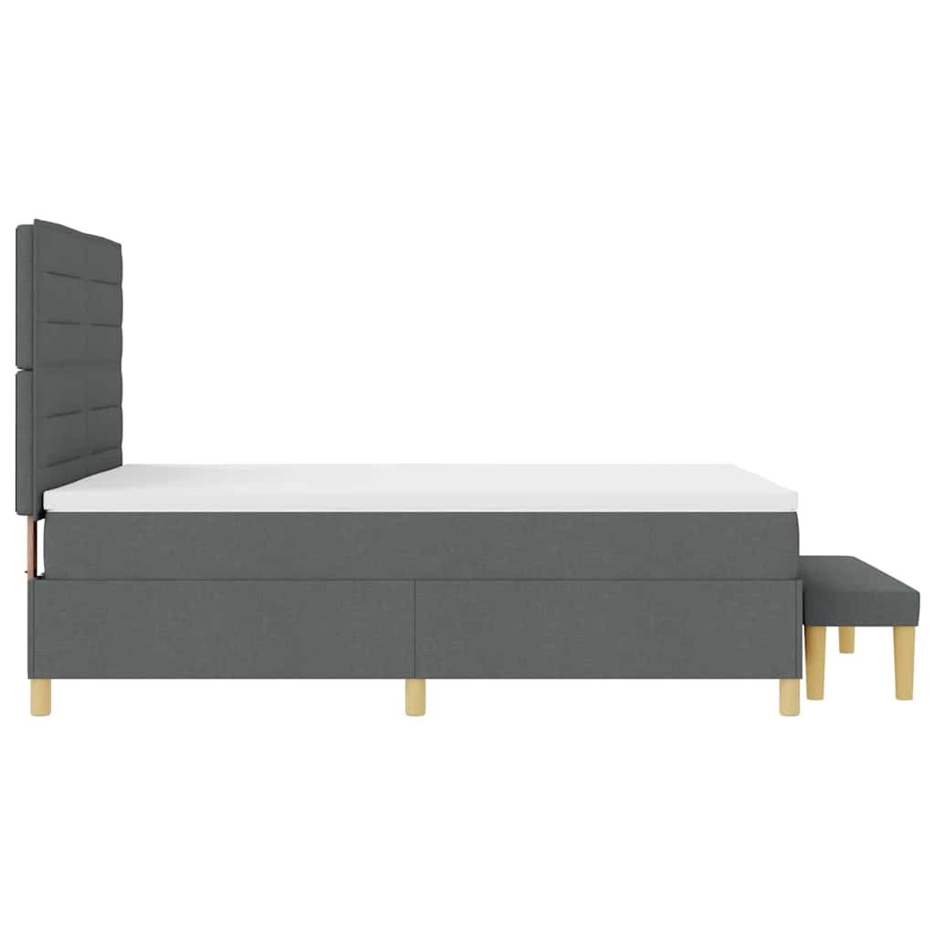 Krevet s opruga kutije Tamno siva 200 x 160 cm tkanina