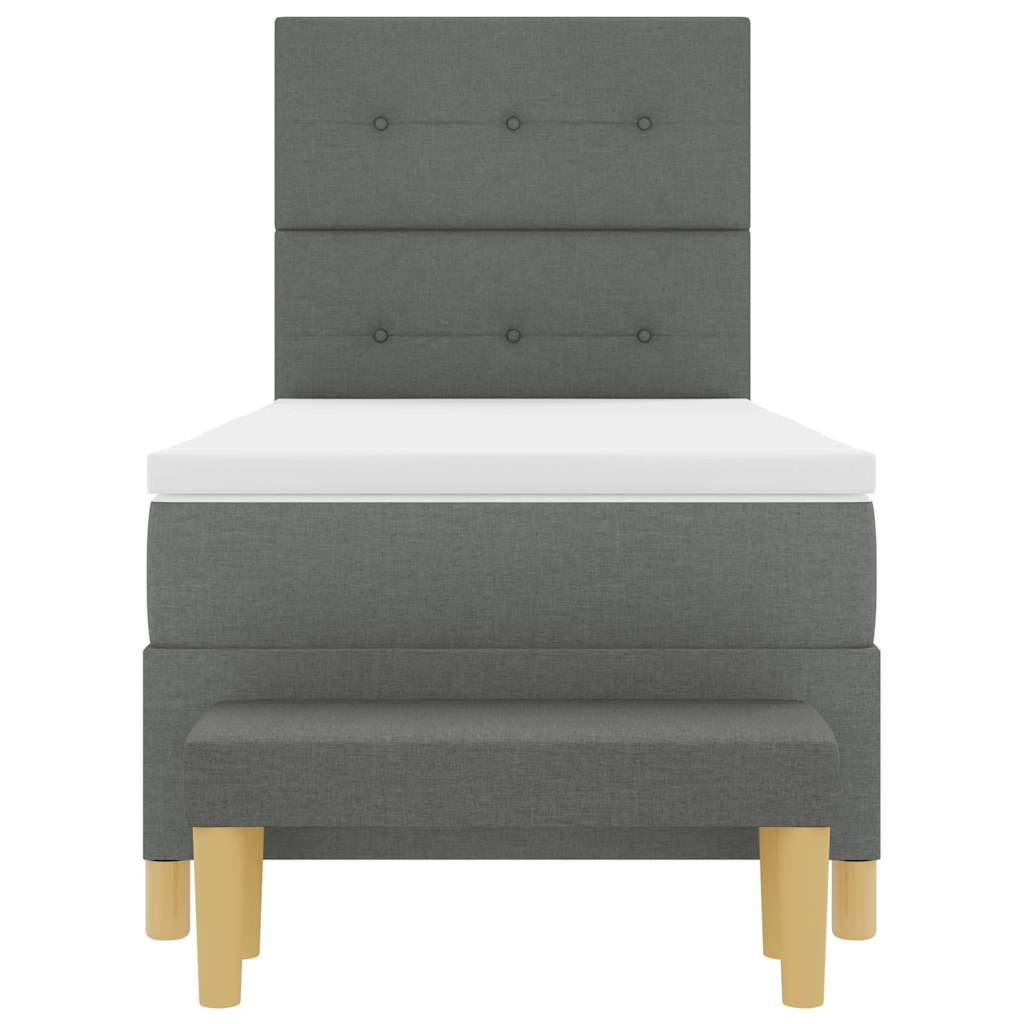 Krevet s opruga kutije Tamno siva 200 x 80 cm tkanina