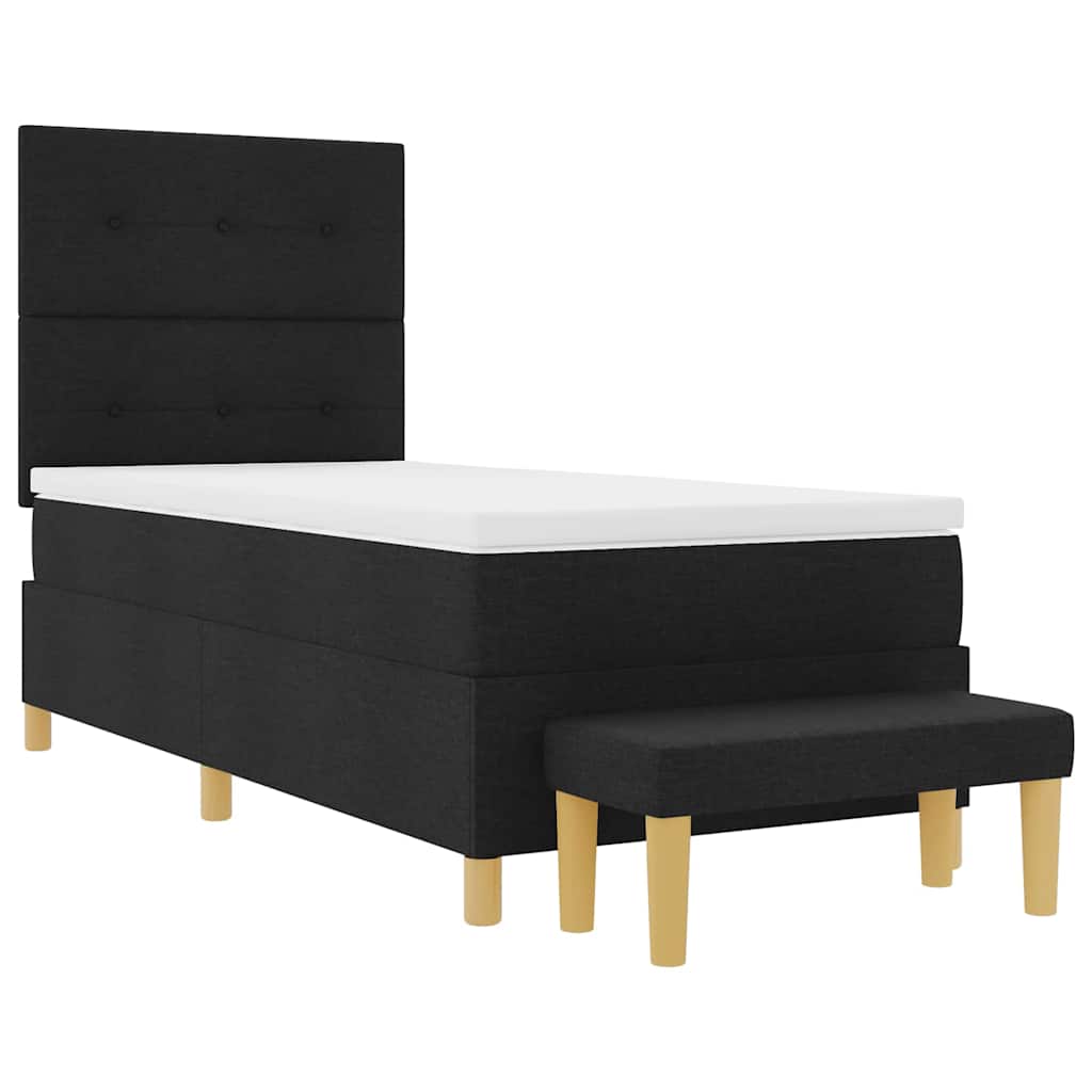 Krevet s opruga kutije s uzglavljem Crna 200 x 80 cm tkanina