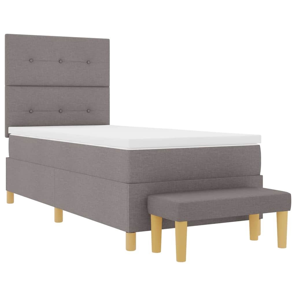 Krevet s opruga kutije Sivo-smeđa 200 x 80 cm tkanina