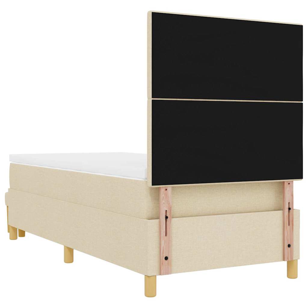 Krevet s opruga kutije s jastukom Krema 200 x 80 cm tkanina