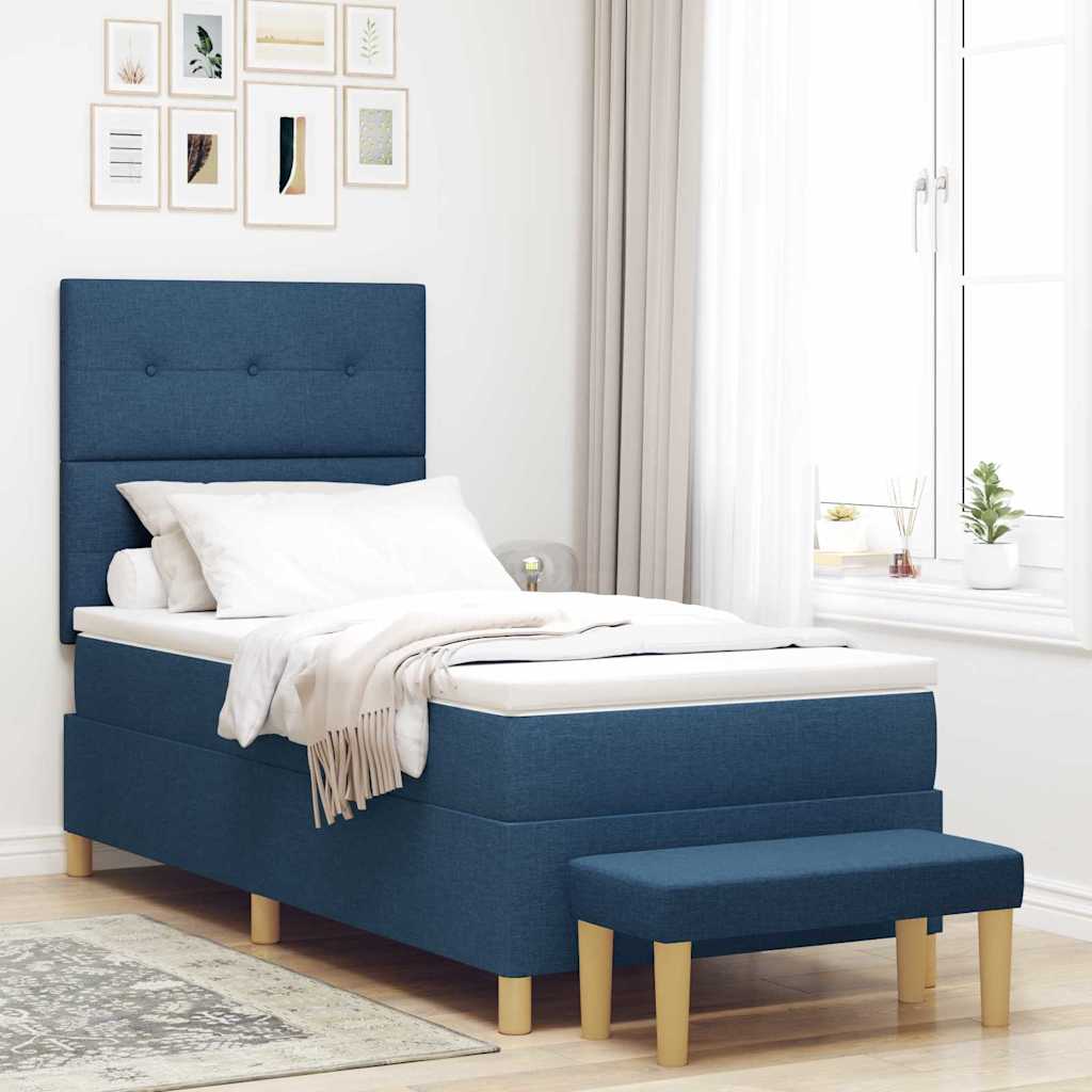 Krevet s opruga kutije s jastukom Plava 200 x 80 cm tkanina