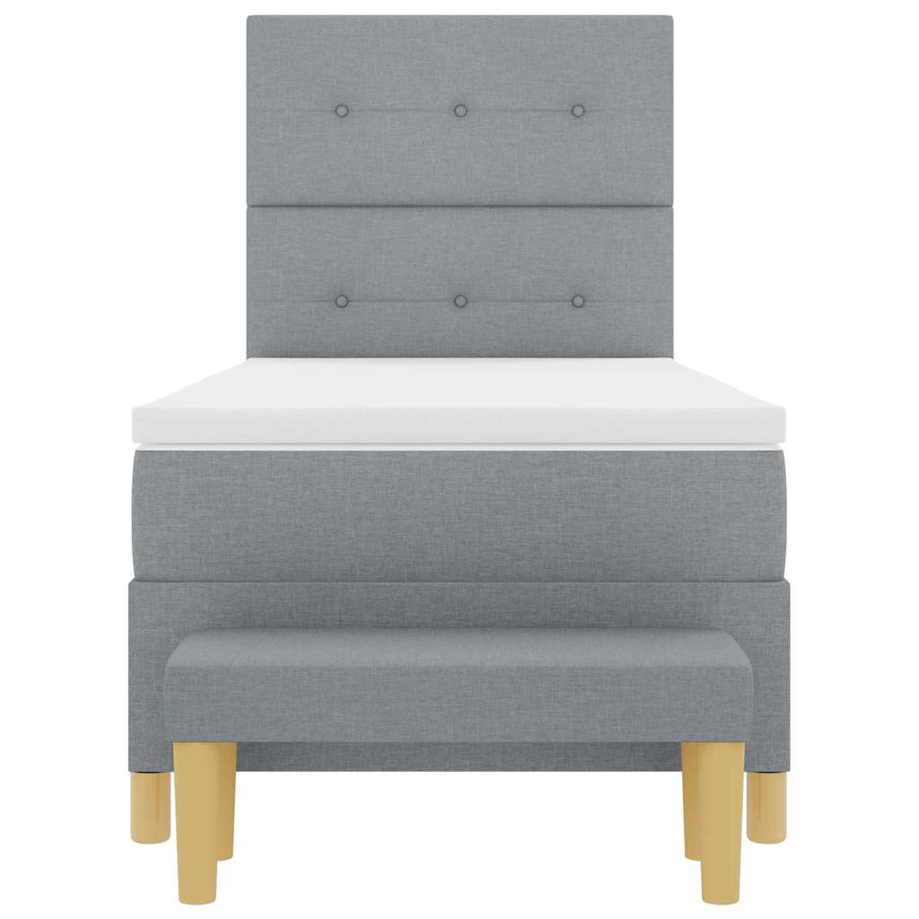 Krevet s opruga kutije Svijetlo siva 200 x 90 cm tkanina
