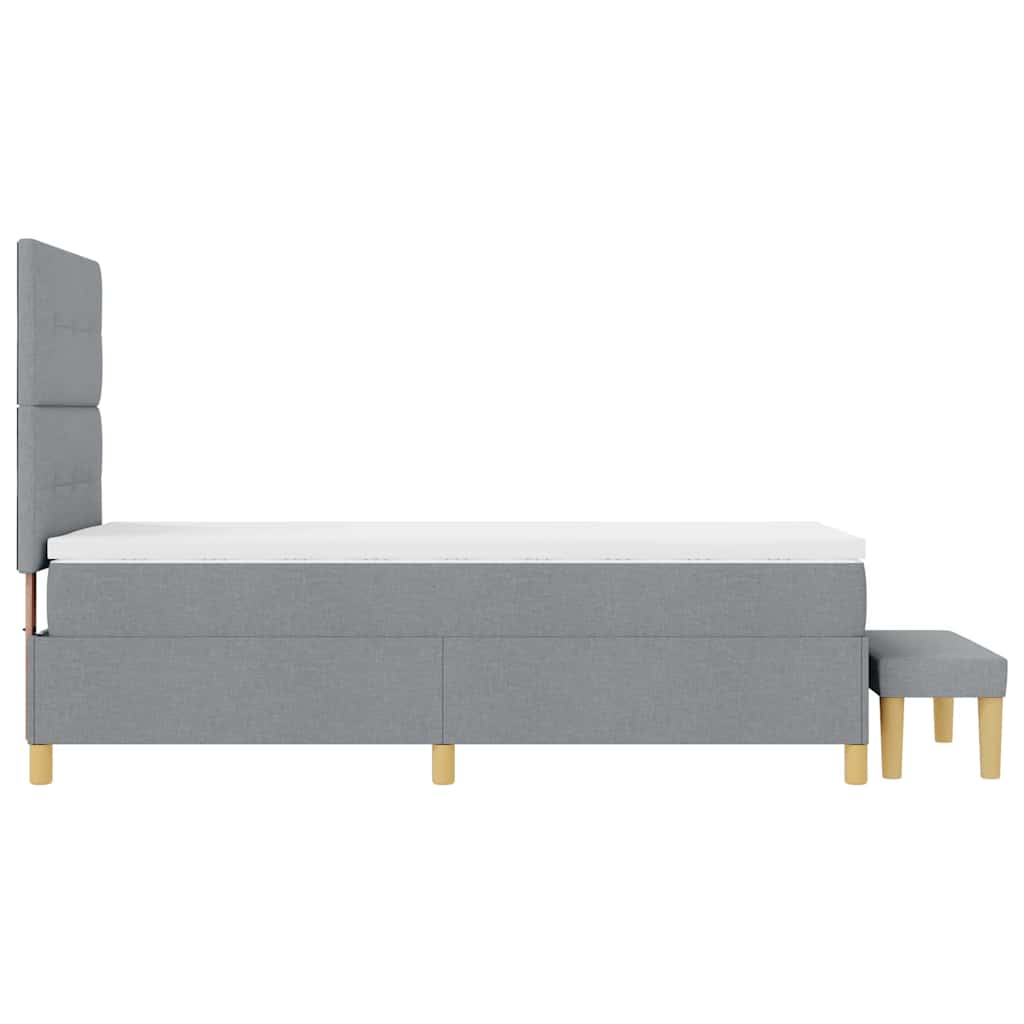 Krevet s opruga kutije Svijetlo siva 200 x 90 cm tkanina