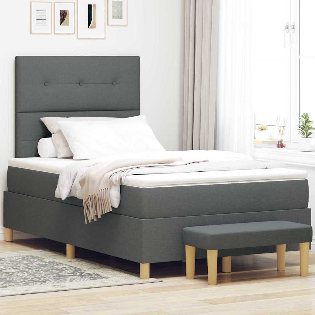 Krevet s opruga kutije Tamno siva 200 x 120 cm tkanina
