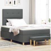Krevet s opruga kutije Tamno siva 200 x 120 cm tkanina