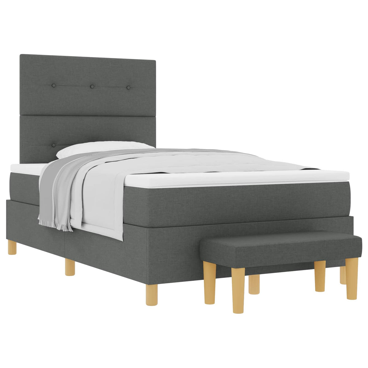 Krevet s opruga kutije Tamno siva 200 x 120 cm tkanina