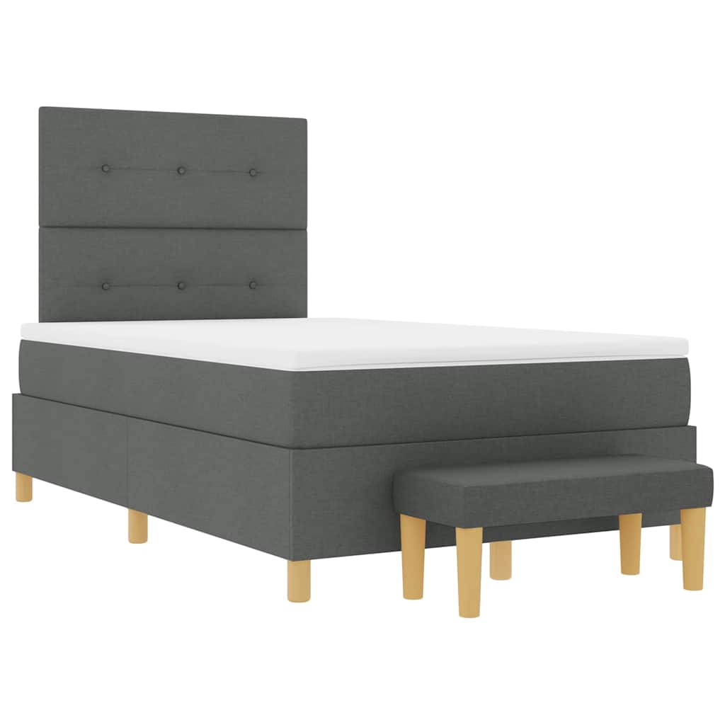 Krevet s opruga kutije Tamno siva 200 x 120 cm tkanina