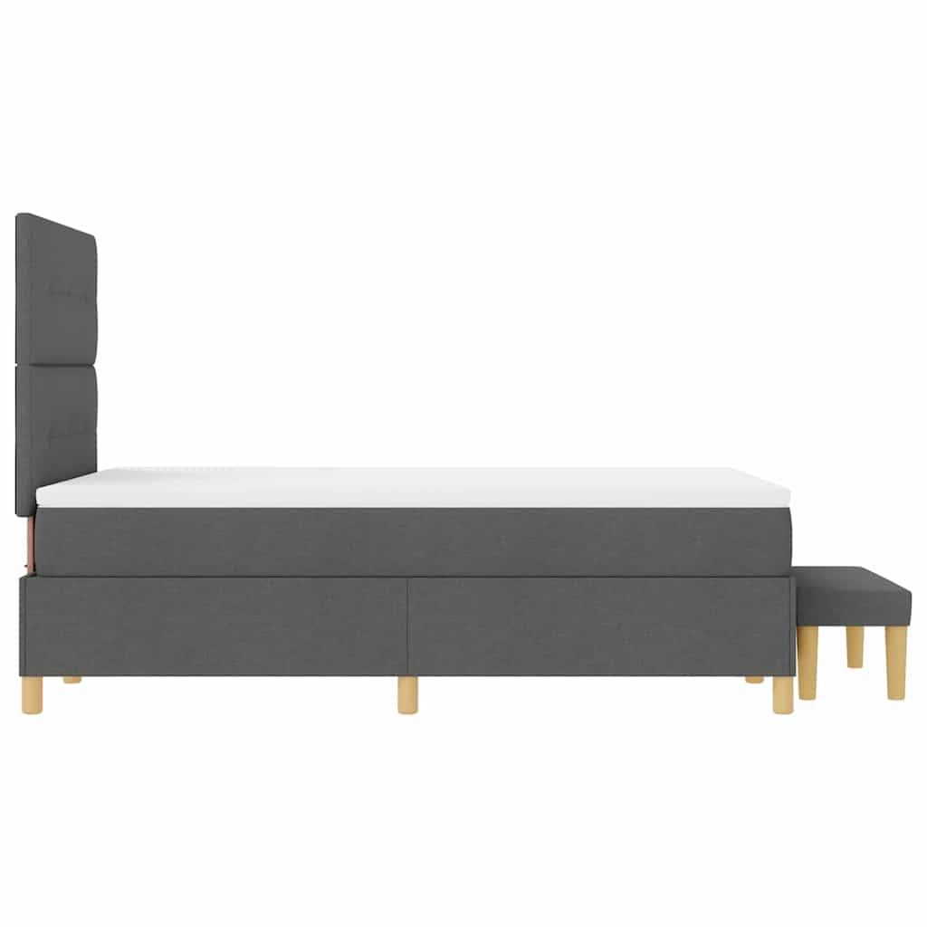 Krevet s opruga kutije Tamno siva 200 x 120 cm tkanina