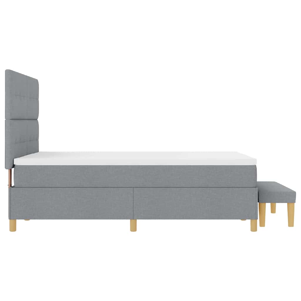 Krevet s opruga kutije Svjetlosiva 200 x 140 cm tkanina