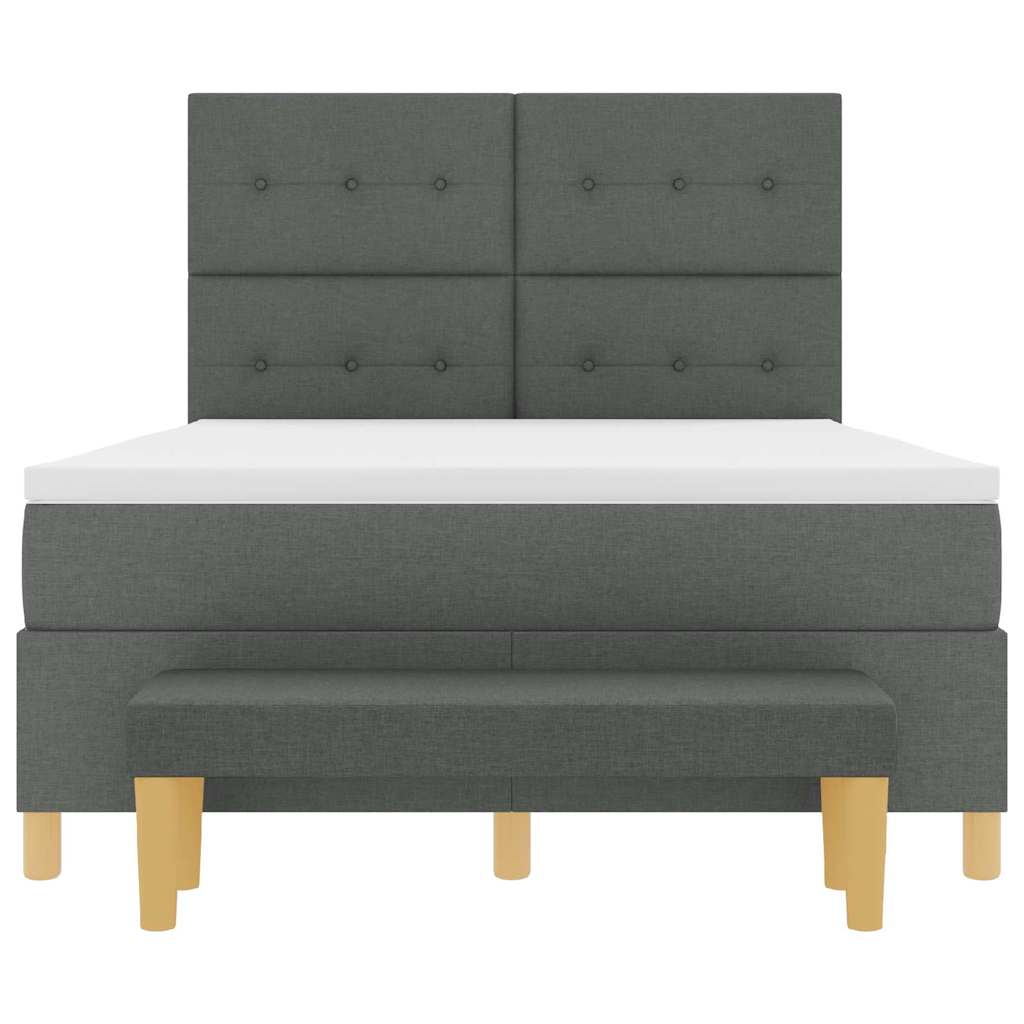 Krevet s opruga kutije Tamno siva 200 x 160 cm tkanina
