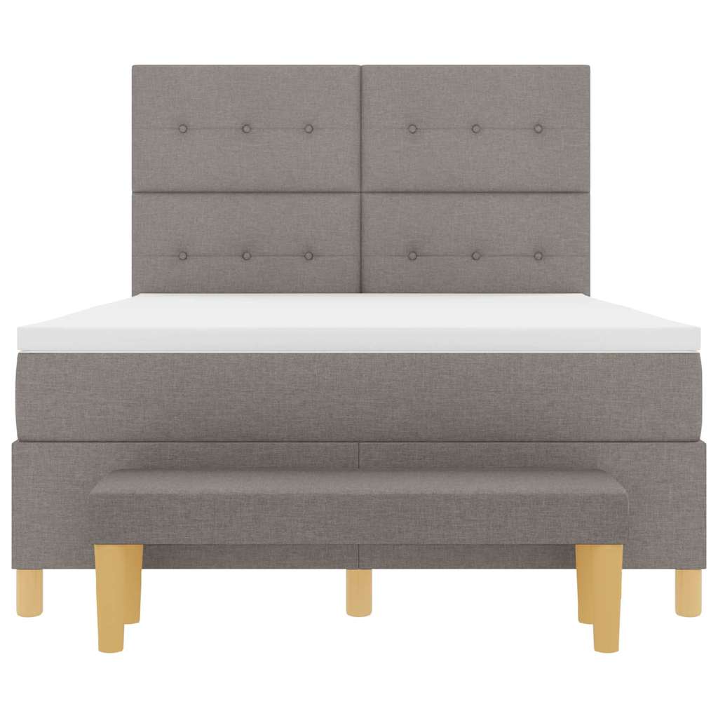 Krevet s opruga kutije Sivo-smeđa 200 x 160 cm tkanina