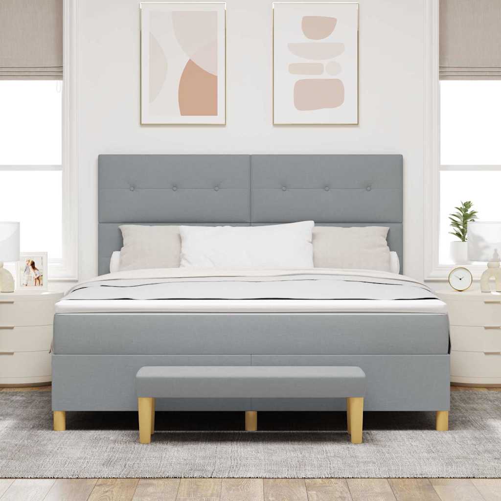 Krevet s opruga kutije Svjetlosiva 200 x 180 cm tkanina