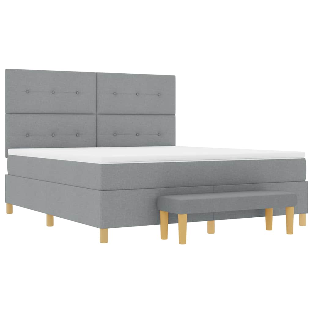 Krevet s opruga kutije Svjetlosiva 200 x 180 cm tkanina