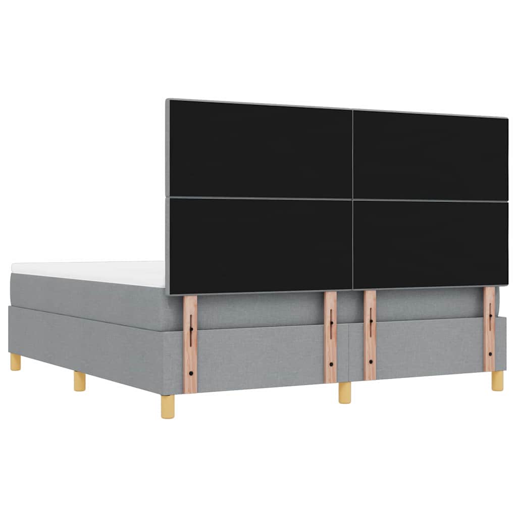 Krevet s opruga kutije Svjetlosiva 200 x 180 cm tkanina