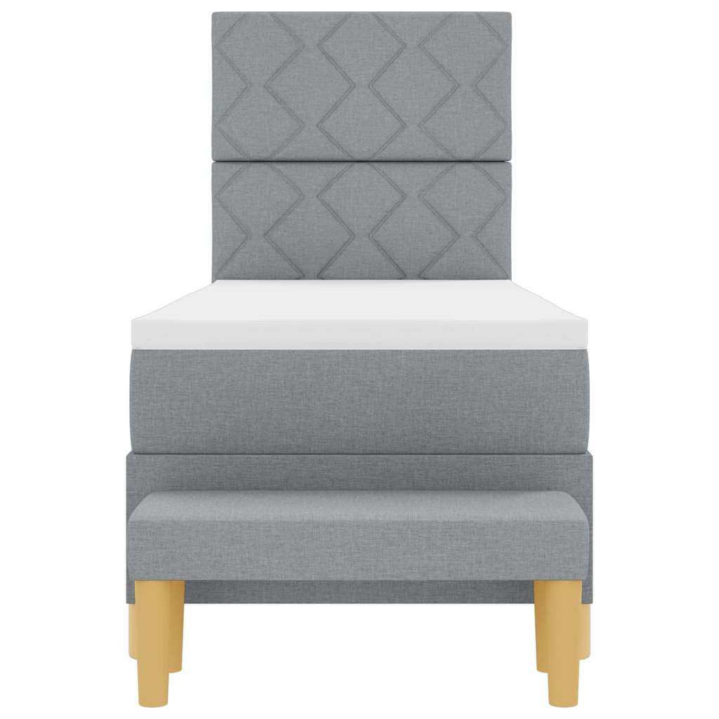 Krevet s opruga kutije Svjetlosiva 200 x 80 cm tkanina