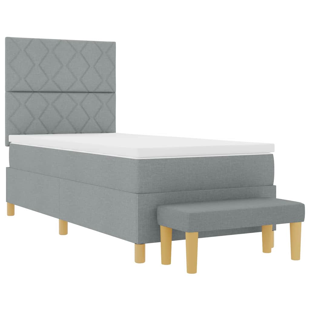 Krevet s opruga kutije Svjetlosiva 200 x 100 cm tkanina