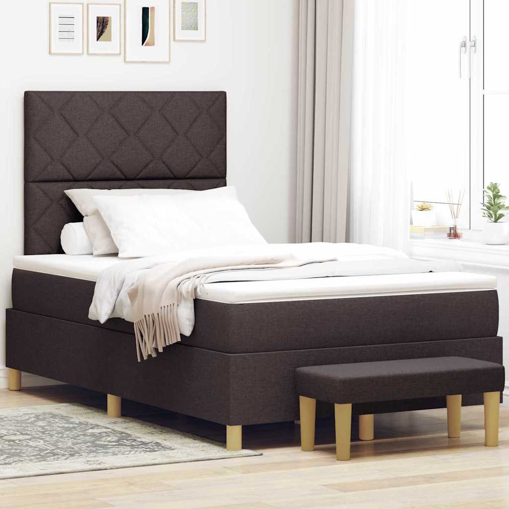 Krevet s opruga kutije Tamno smeđa 200 x 120 cm tkanina