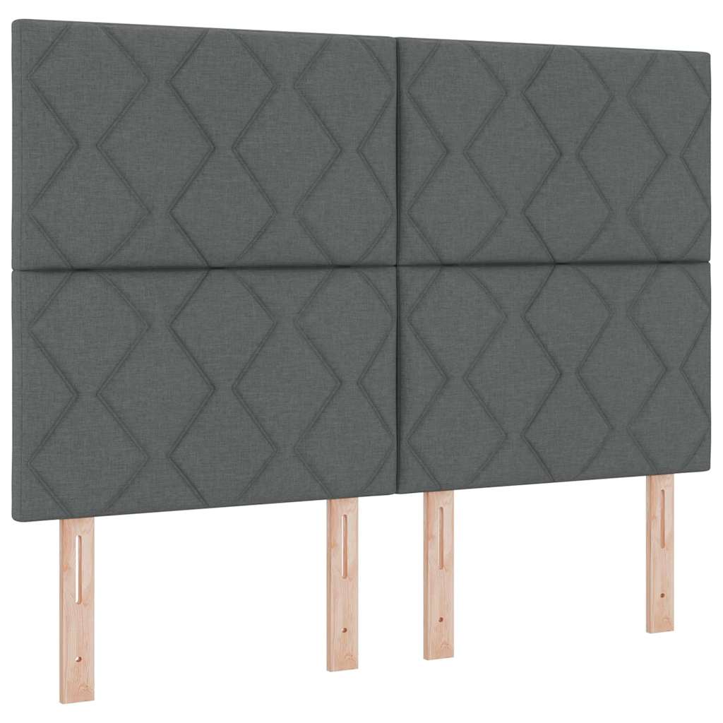 Krevet s opruga kutije Tamno siva 190 x 140 cm tkanina