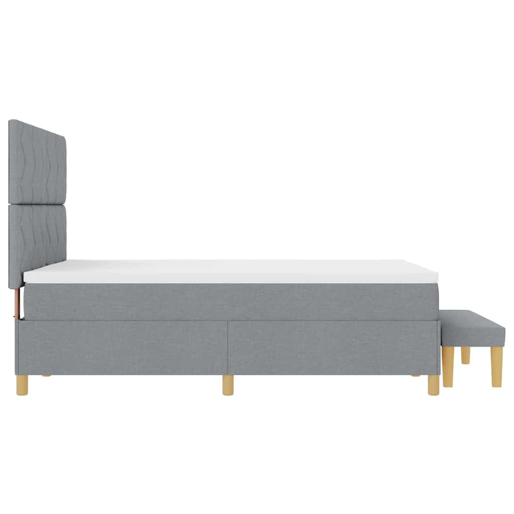 Krevet s opruga kutije Svjetlosiva 200 x 160 cm tkanina