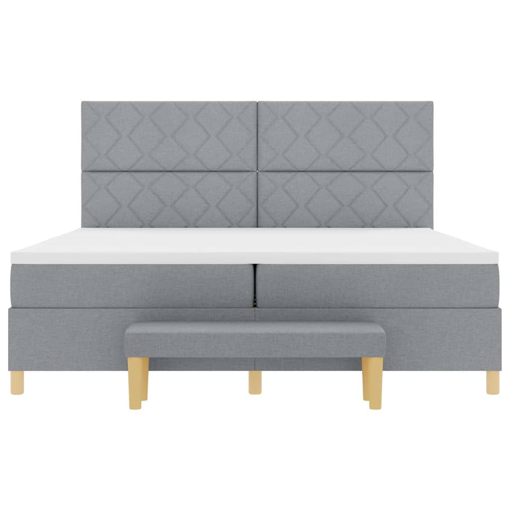 Krevet s opruga kutije Svjetlosiva 200 x 200 cm tkanina
