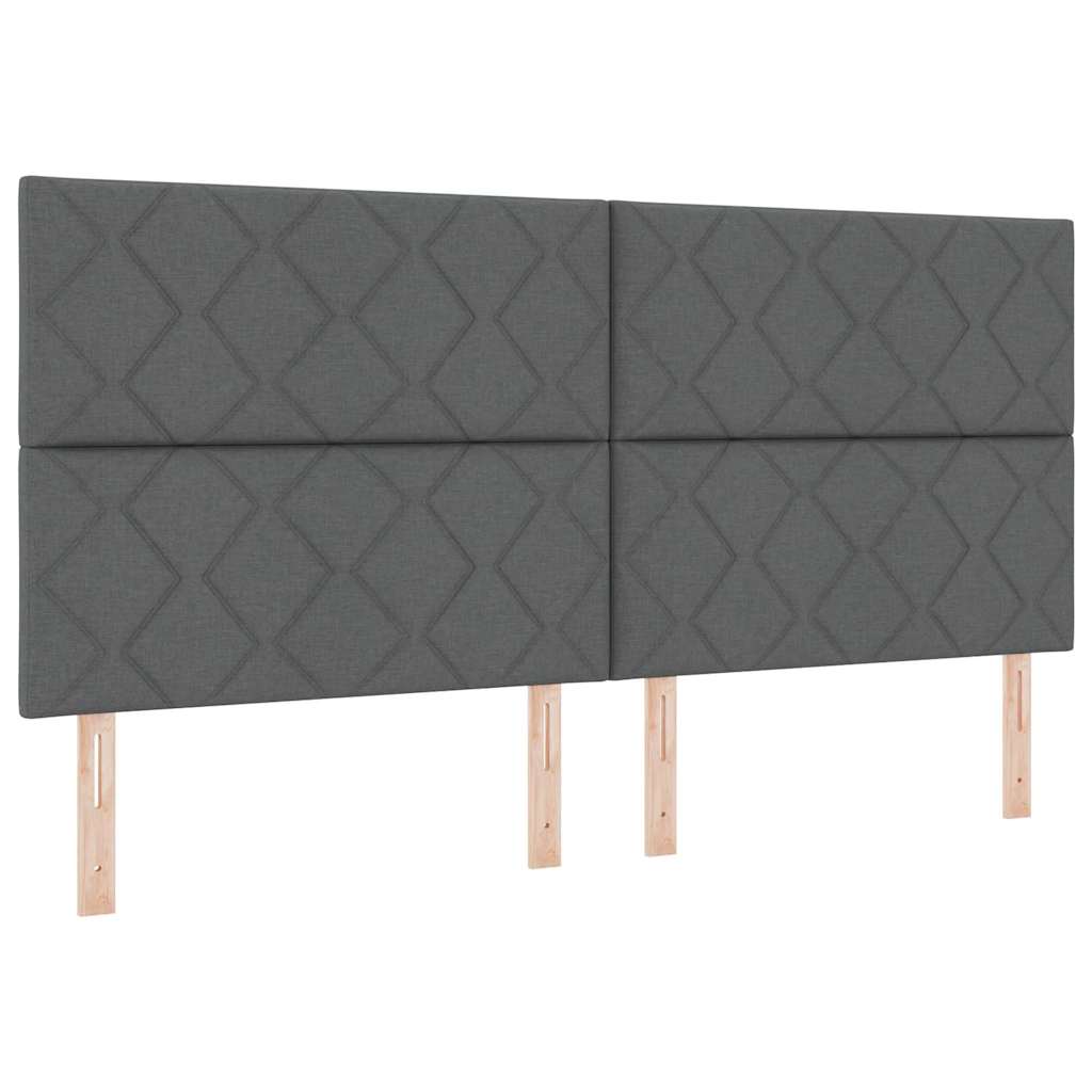 Krevet s opruga kutije Tamno siva 200 x 200 cm tkanina