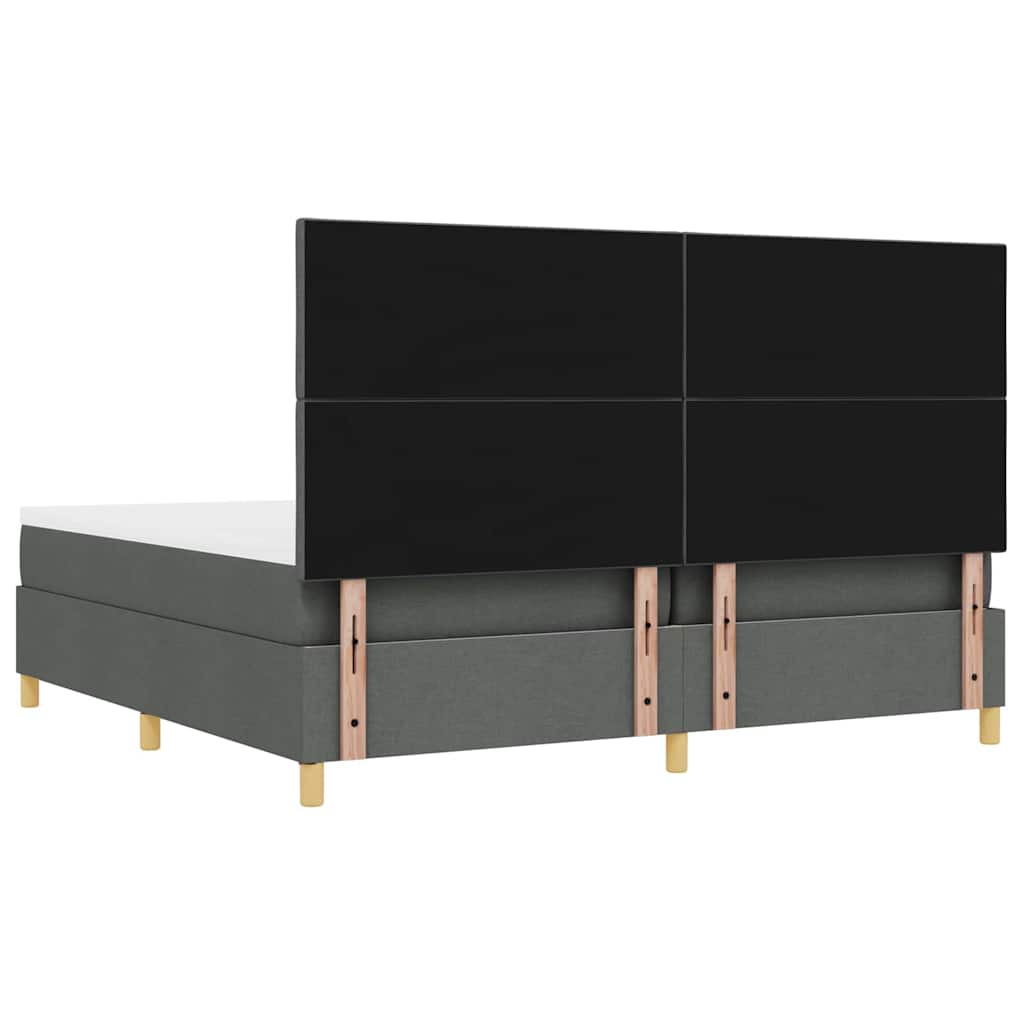 Krevet s opruga kutije Tamno siva 200 x 200 cm tkanina