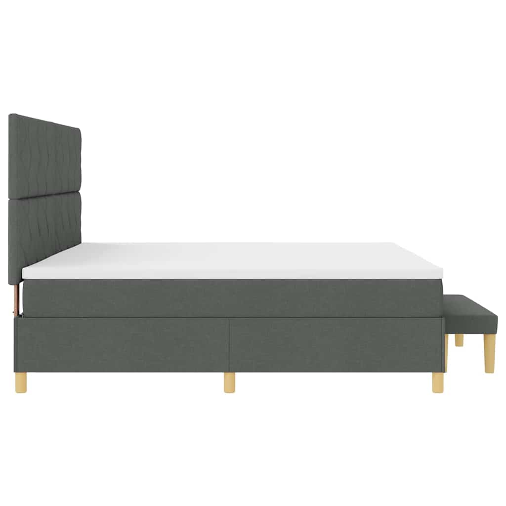 Krevet s opruga kutije Tamno siva 200 x 200 cm tkanina