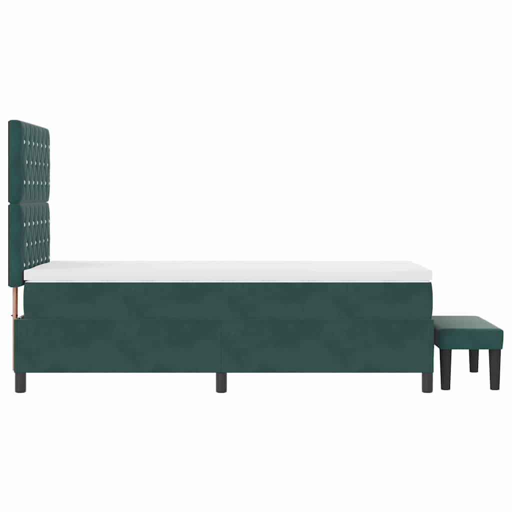 Krevet s opruga kutije Tamnozelena 200 x 100 cm Baršun